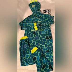 Cat and Jack boys’ jumpsuit Green and Blue Dinosaur Costume (8-10)